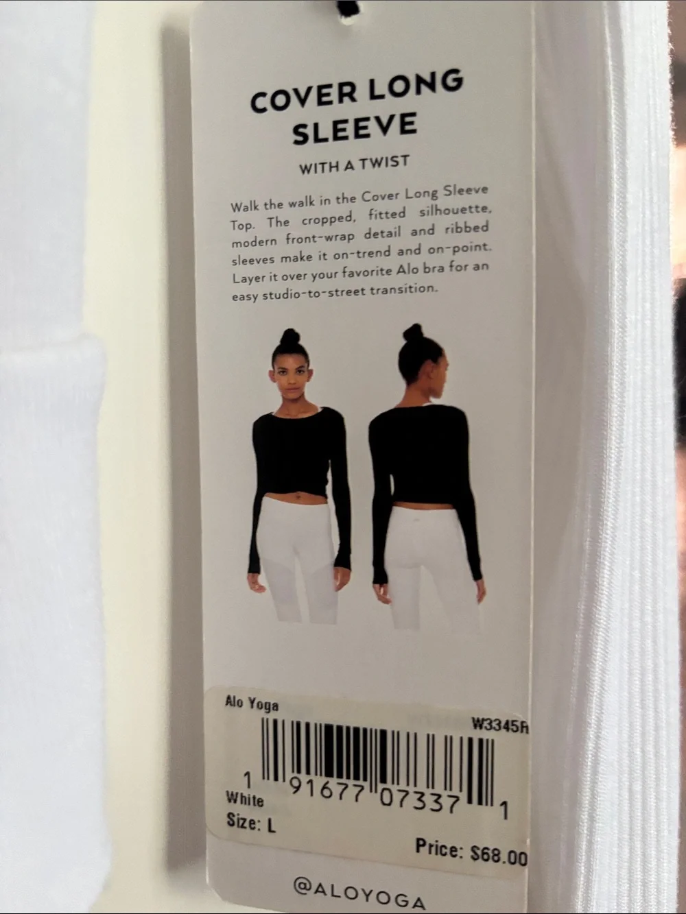 ALO New with tags! ALO Yoga White Twist-Knot Long Sleeve Top